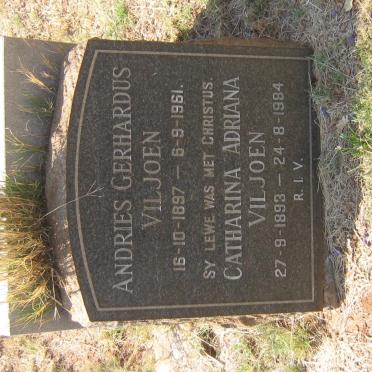 VILJOEN Andries Gerhardus 1897-1961 &amp; Catharina Adriana 1893-1984