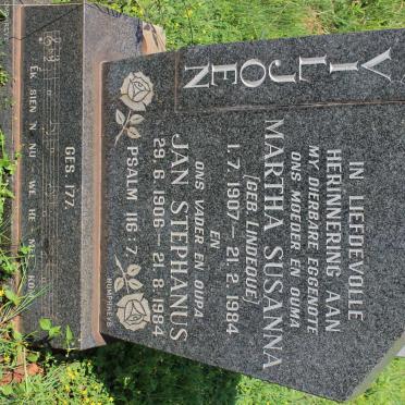 VILJOEN Jan Stephanus 1906-1984 &amp; Martha Susanna LINDEQUE 1907-1984