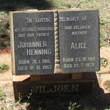 VILJOEN Johannes Henning 1918-1963 &amp; Alice 1919-1972