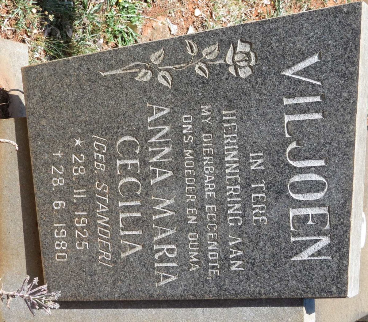 VILJOEN Anna Maria Cecilia nee STANDER 1925-1980