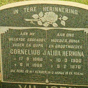 VILJOEN Cornelius J. 1888-1968 &amp; Alida Hermina 1900-1976