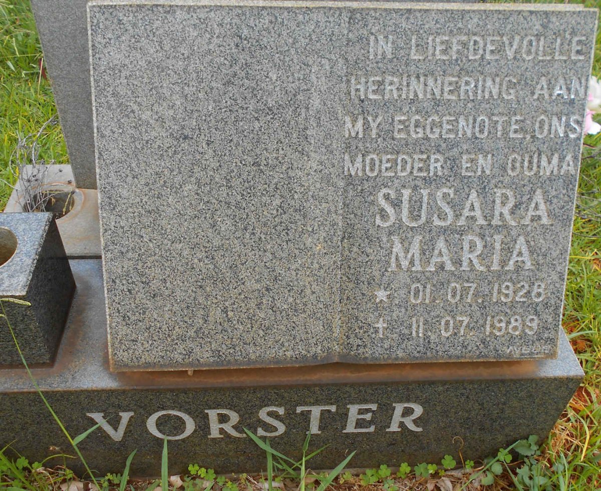 VORSTER Susara Maria 1928-1989