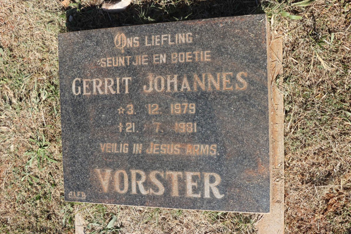 VORSTER Gerrit Johannes 1979-1981