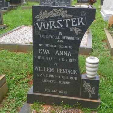 VORSTER Willem Hendrik 1912-1978 &amp; Eva Anna 1925-1977