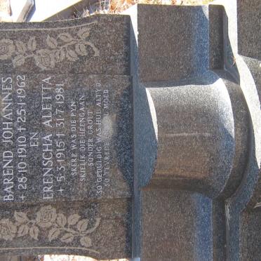 VORSTER Barend Johannes 1910-1962 &amp; Erenscha Aletta 1915-1981