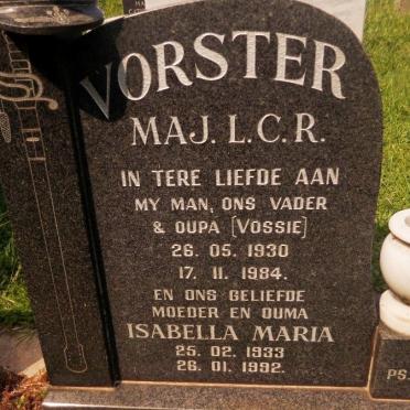 VORSTER L.C.R. 1930-1984 &amp; Isabella Maria 1933-1992