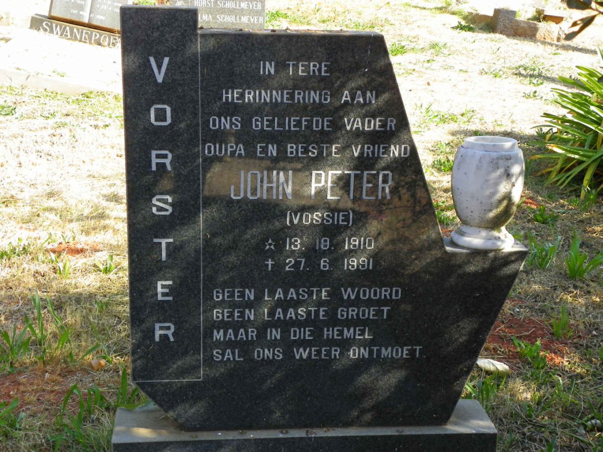 VORSTER John Peter 1910-1991
