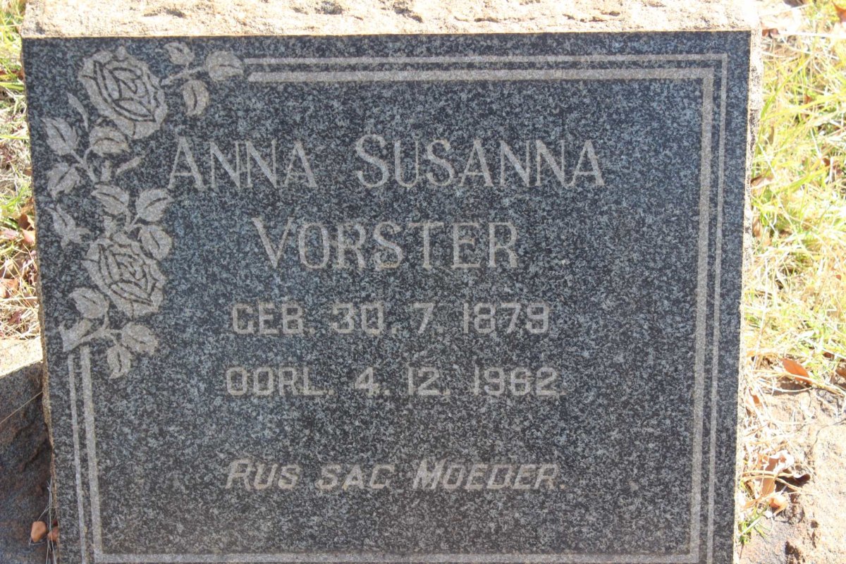 VORSTER Anna Susanna 1879-1962