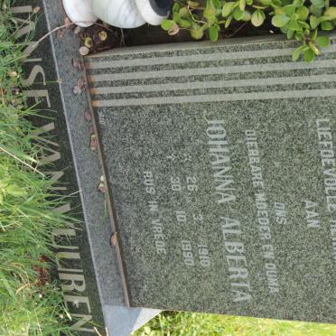 VUUREN Johanna Alberta, Janse van 1910-1990