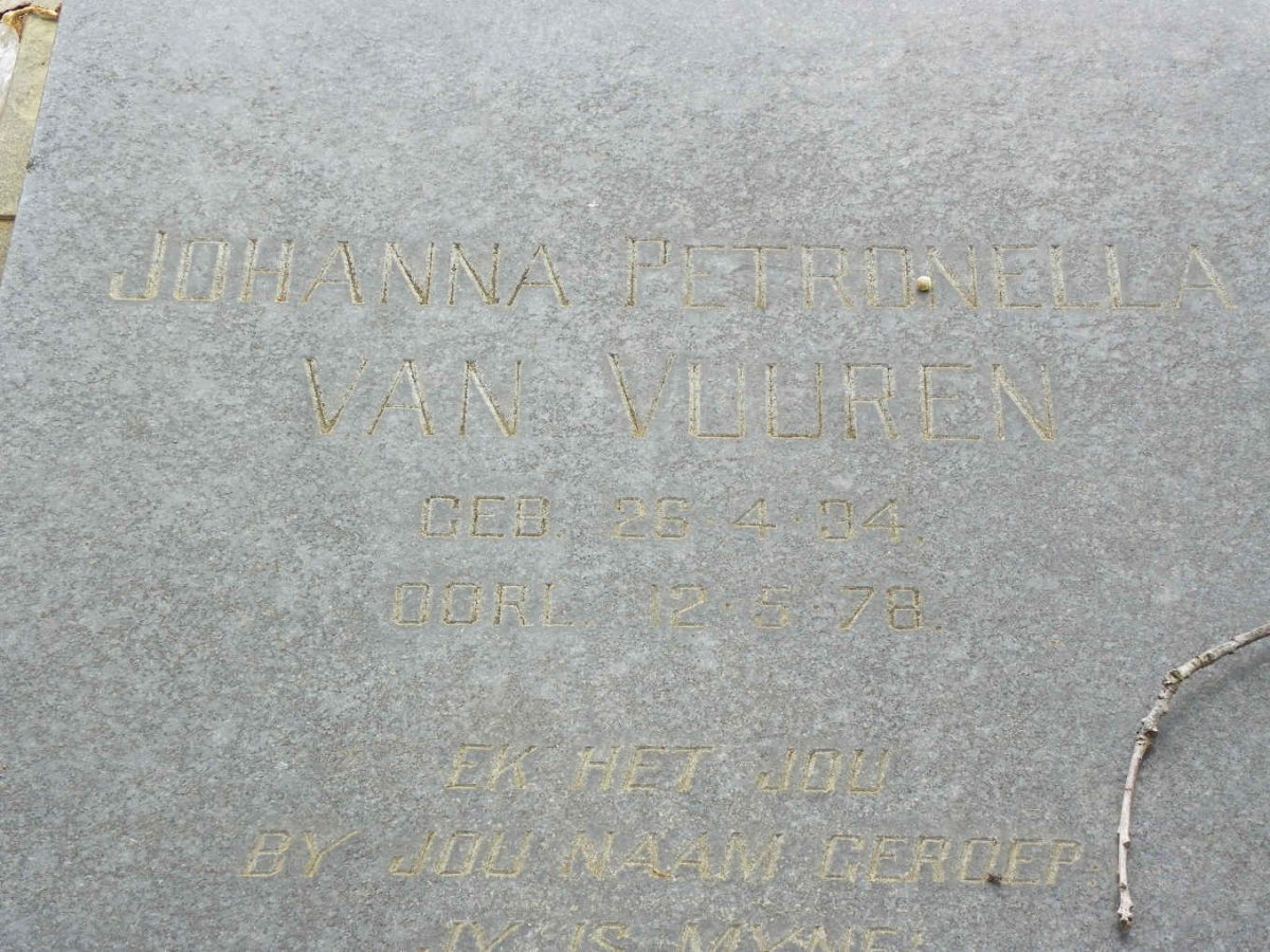 VUUREN Johanna Petronella, van 1934-1978