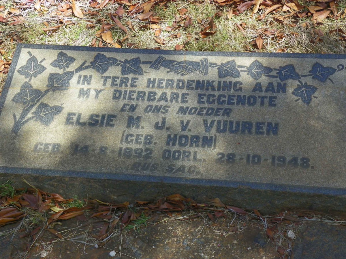 VUUREN Elsie M.J., v. nee HORN 1892-1948