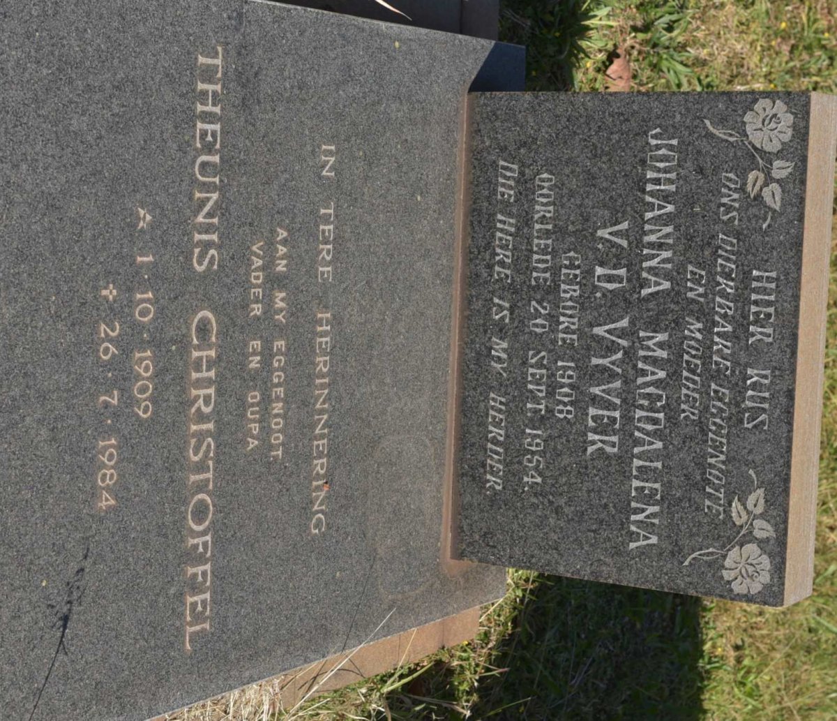 VYVER Theunis Christoffel, v.d. 1909-1984 &amp; Johanna Magdalena 1908-1954