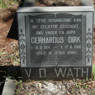 WATH Gerhardus Dirk, v.d. 1914-1966