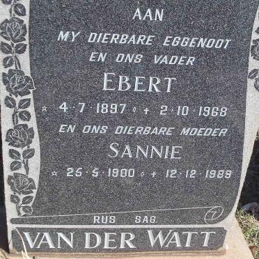 WATT Ebert, van der 1897-1968 &amp; Sannie 1900-1989