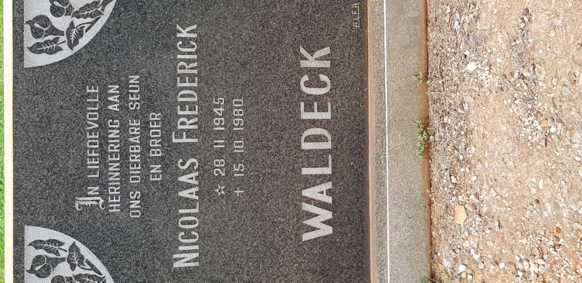 WALDECK Nicolaas Frederick 1945-1980