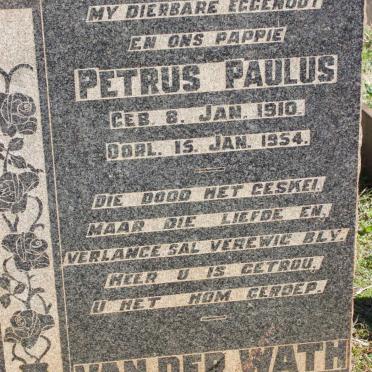 WATH Petrus Paulus, van der 1910-1954