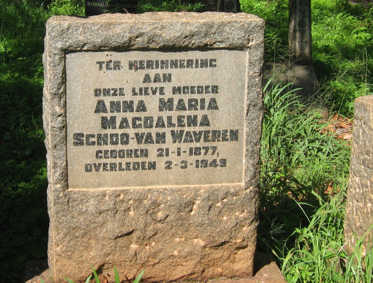 WAVEREN Anna Maria Magdalena, van SCHOO 1877-1949