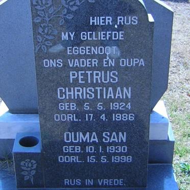WALT Petrus Christiaan, van der 1924-1986 &amp; Ouma San 1930-1998