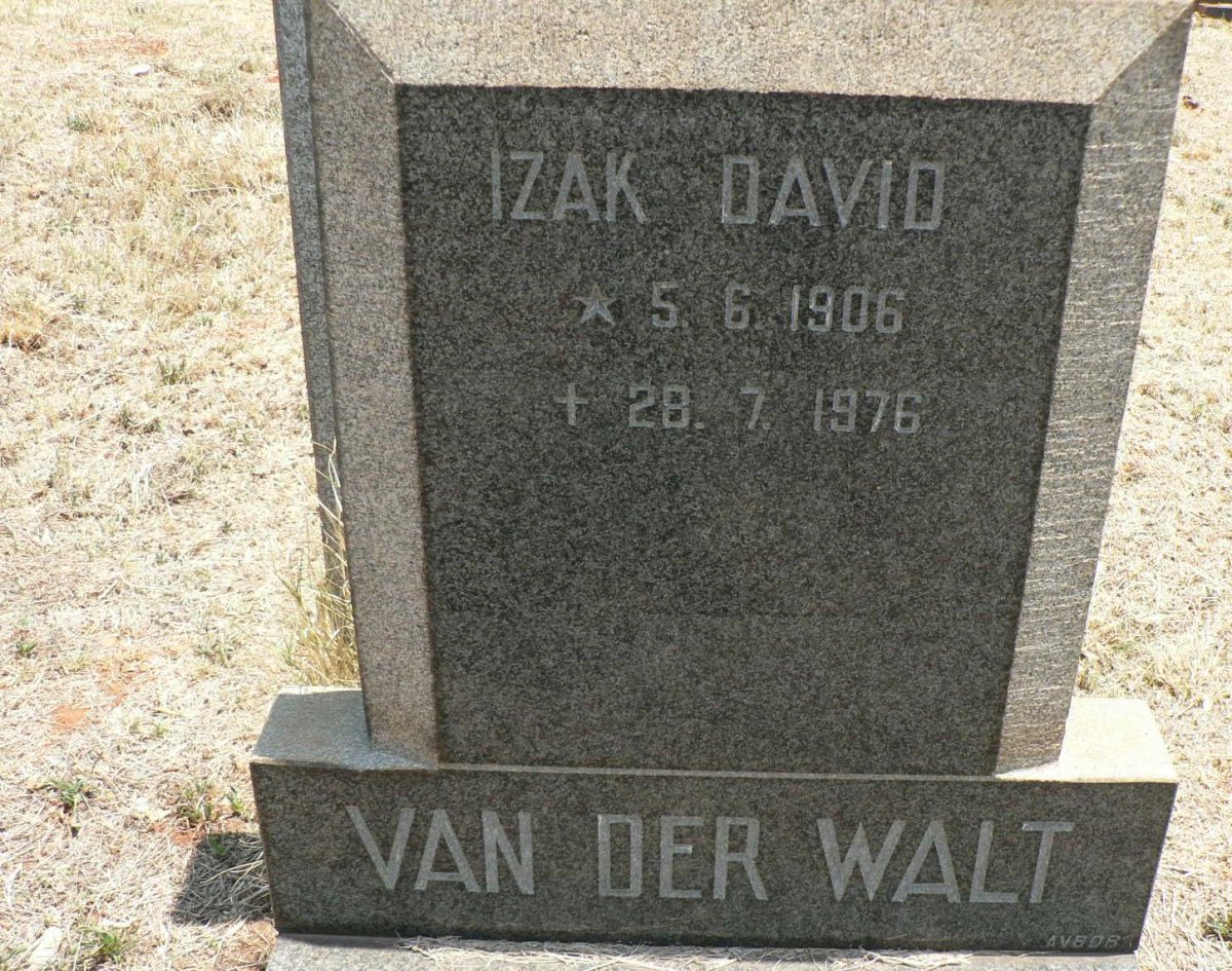 WALT Izak David, van der 1906-1976