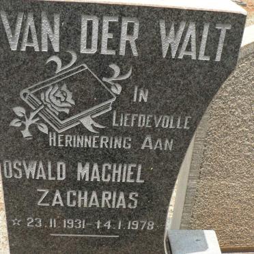 WALT Oswald Machiel Zacharias, van der 1931-1978