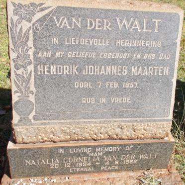 WALT Hendrik Johannes Maarten, van der -1957 &amp; Natalia Cornelia 1894-1966