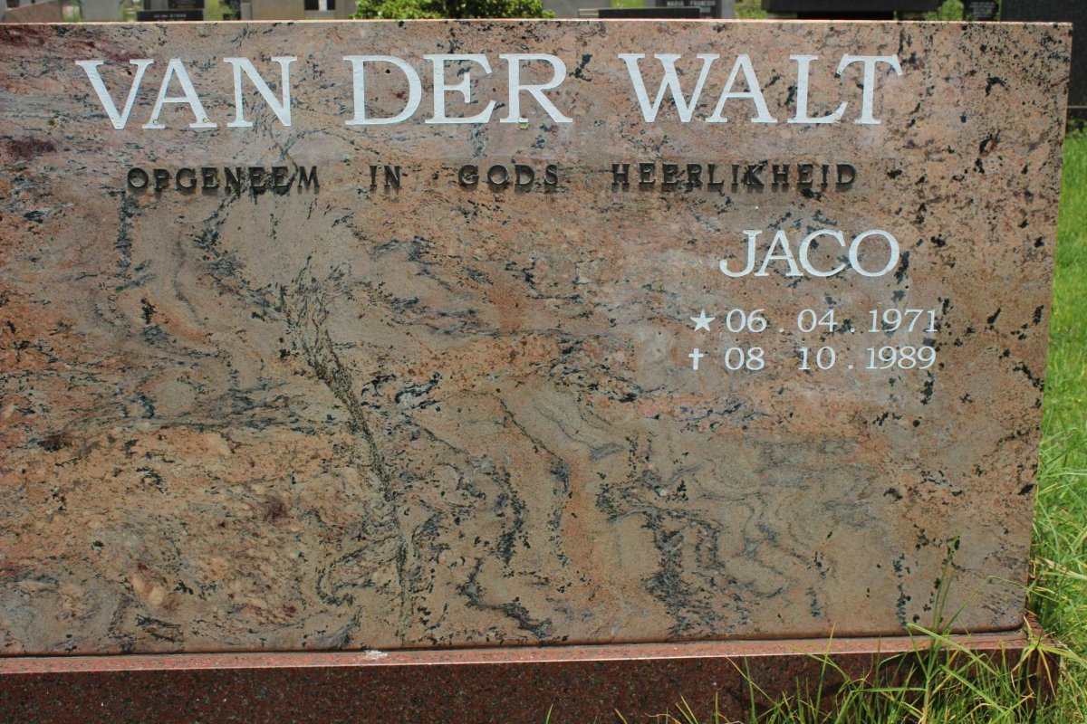 WALT Jaco, van der 1971-1989