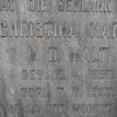 WALT Christina Maria, v.d. 1887-1953