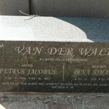 WALT Petrus Jacobus, van der 1914-1977 &amp; Dina Johanna 1913-2004