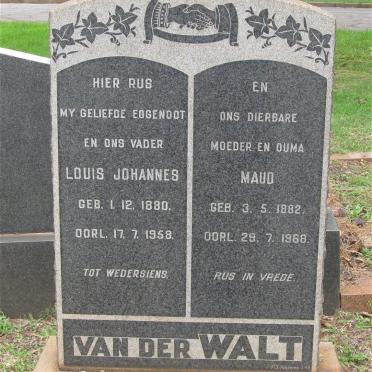 WALT Louis Johannes, van der 1880-1959 &amp; Maud 1882-1968
