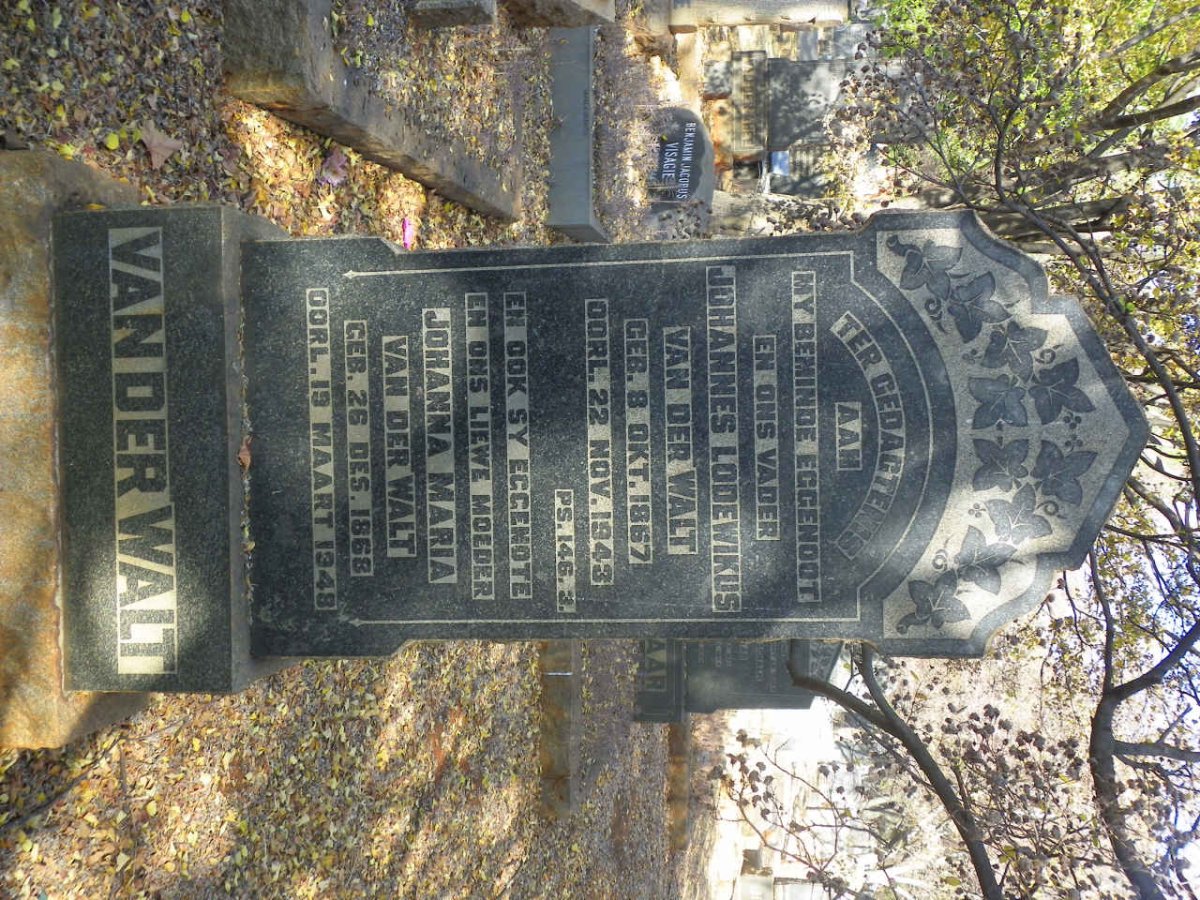 WALT Johannes Lodewikus, van der 1867-1943 &amp; Johanna Maria 1868-1948