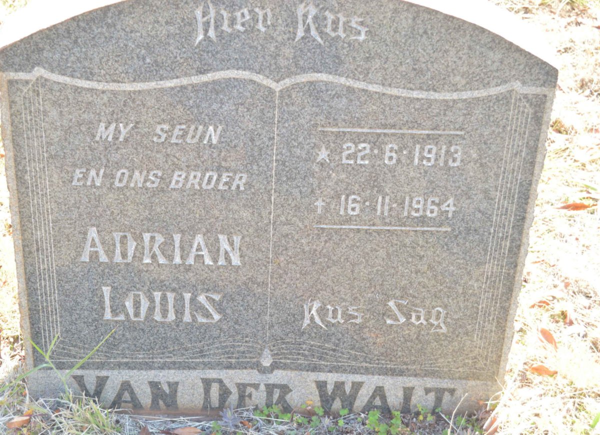 WALT Adrian Louis, van der 1913-1964