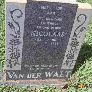 WALT Nicolaas, van der 1936-1985