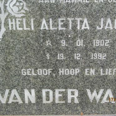 WALT Heli Aletta Jacoba, van der 1902-1992
