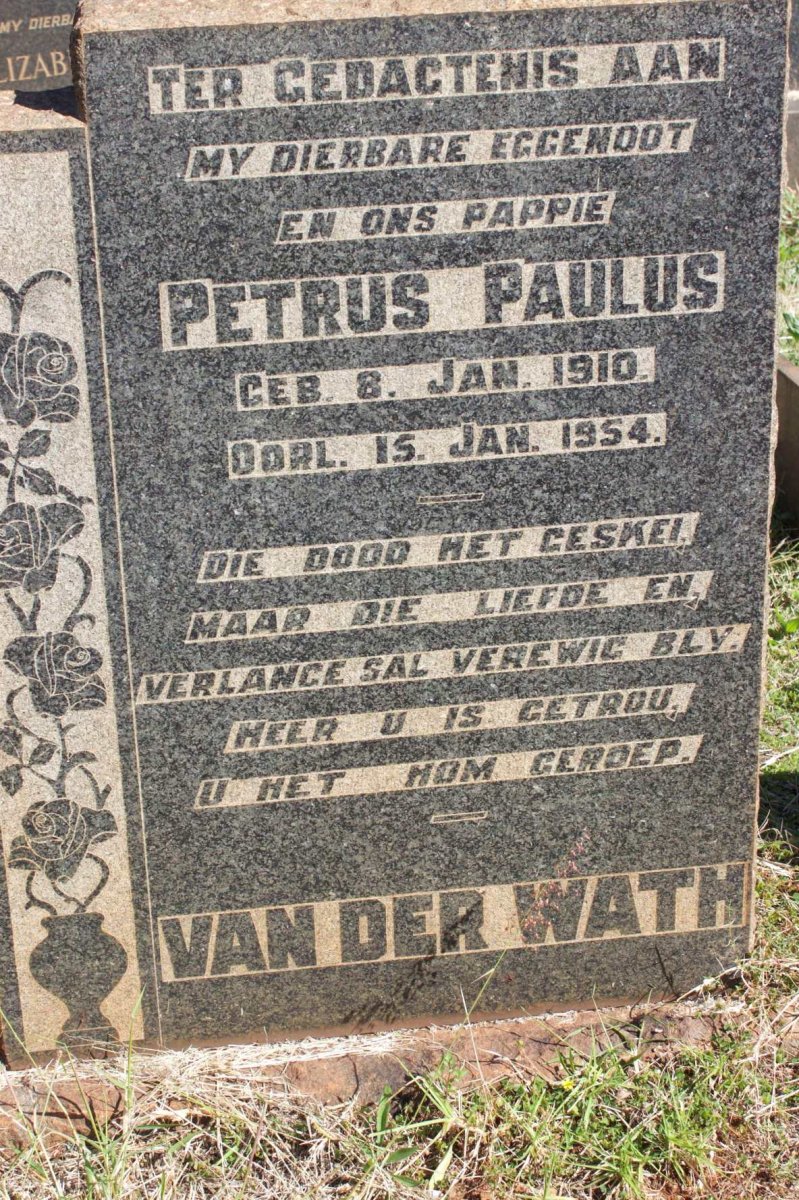 WATH Petrus Paulus, van der 1910-1954