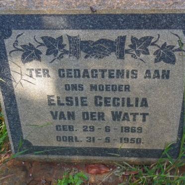 WATT Elsie Cecilia, van der 1869-1950