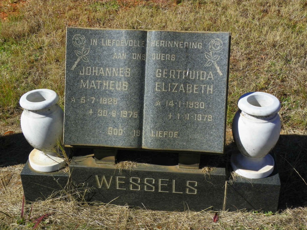 WESSELS Johannes Matheus 1929-1975 &amp; Gertruida Elizabeth 1930-1979