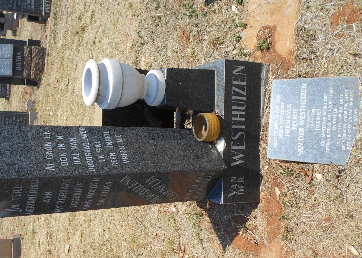 WESTHUIZEN Magdalena Cornelia, van der 1917-1973 :: VAN DER WESTHUIZEN Hermanus Petrus 1937-1999