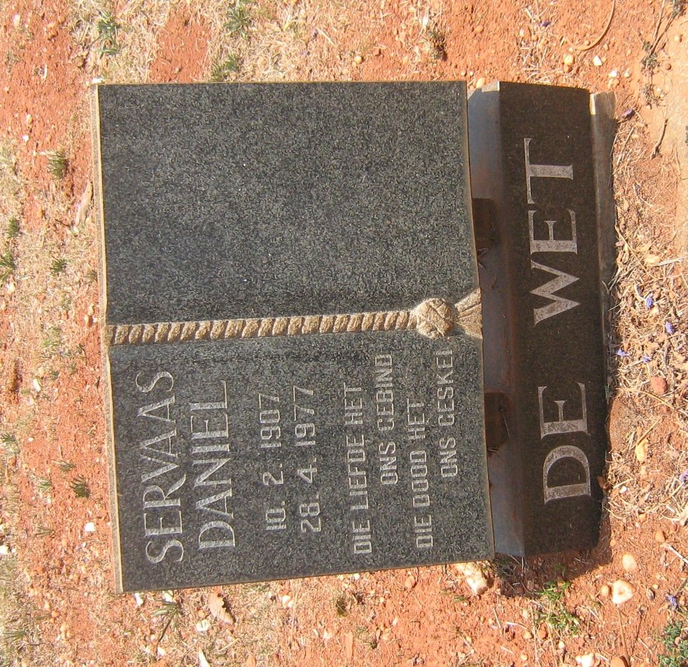 WET Servaas Daniel, de 1907-1977
