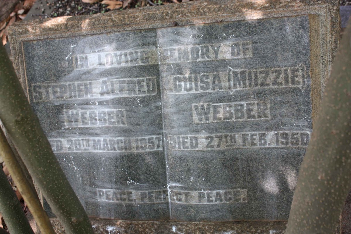 WEBBER Stephen Alfred -1957 &amp; Louisa -1950