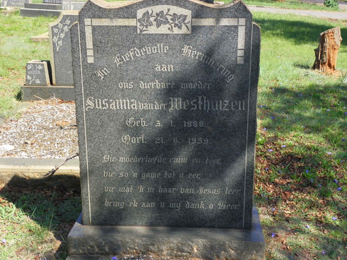 WESTHUIZEN Susanna, van der 1888-1959
