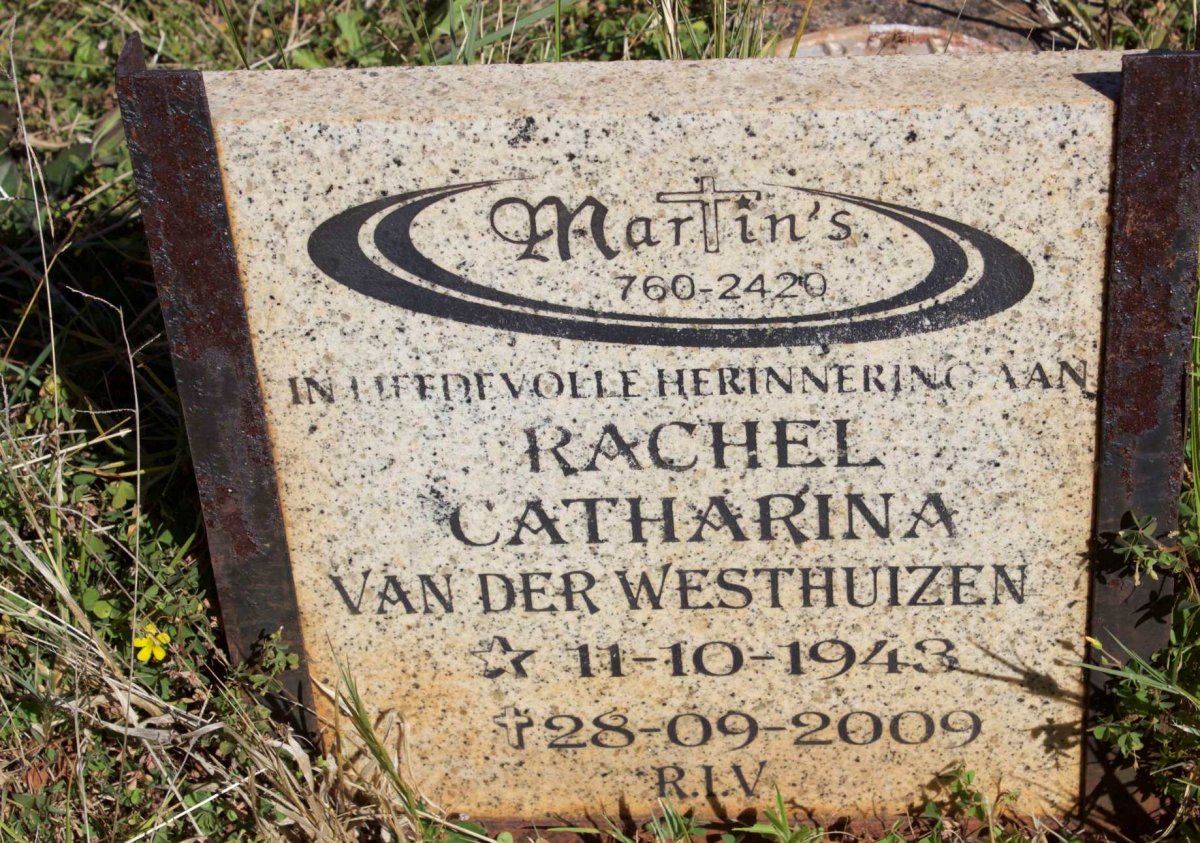 WESTHUIZEN Rachel Catharina, van der 1943-2009