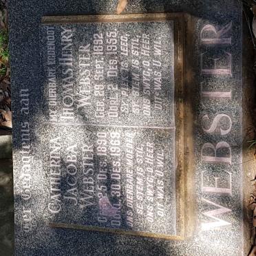 WEBSTER Thomas Henry 1892-1955 &amp; Catherina Jacoba 1890-1969