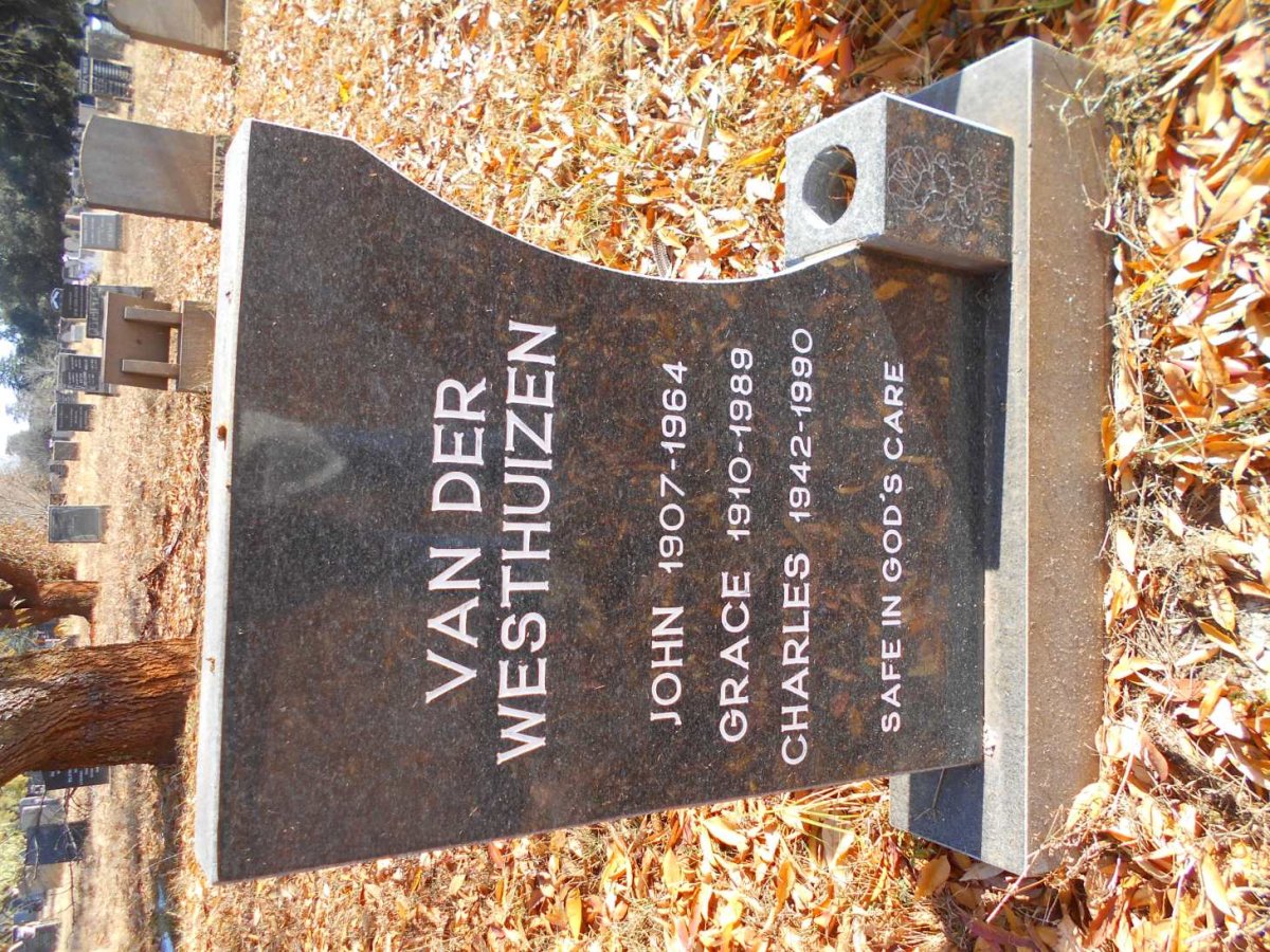 WESTHUIZEN John, van der 1907-1964 &amp; Grace 1910-1989 :: VAN DER WESTHUIZEN Charles 1942-1990