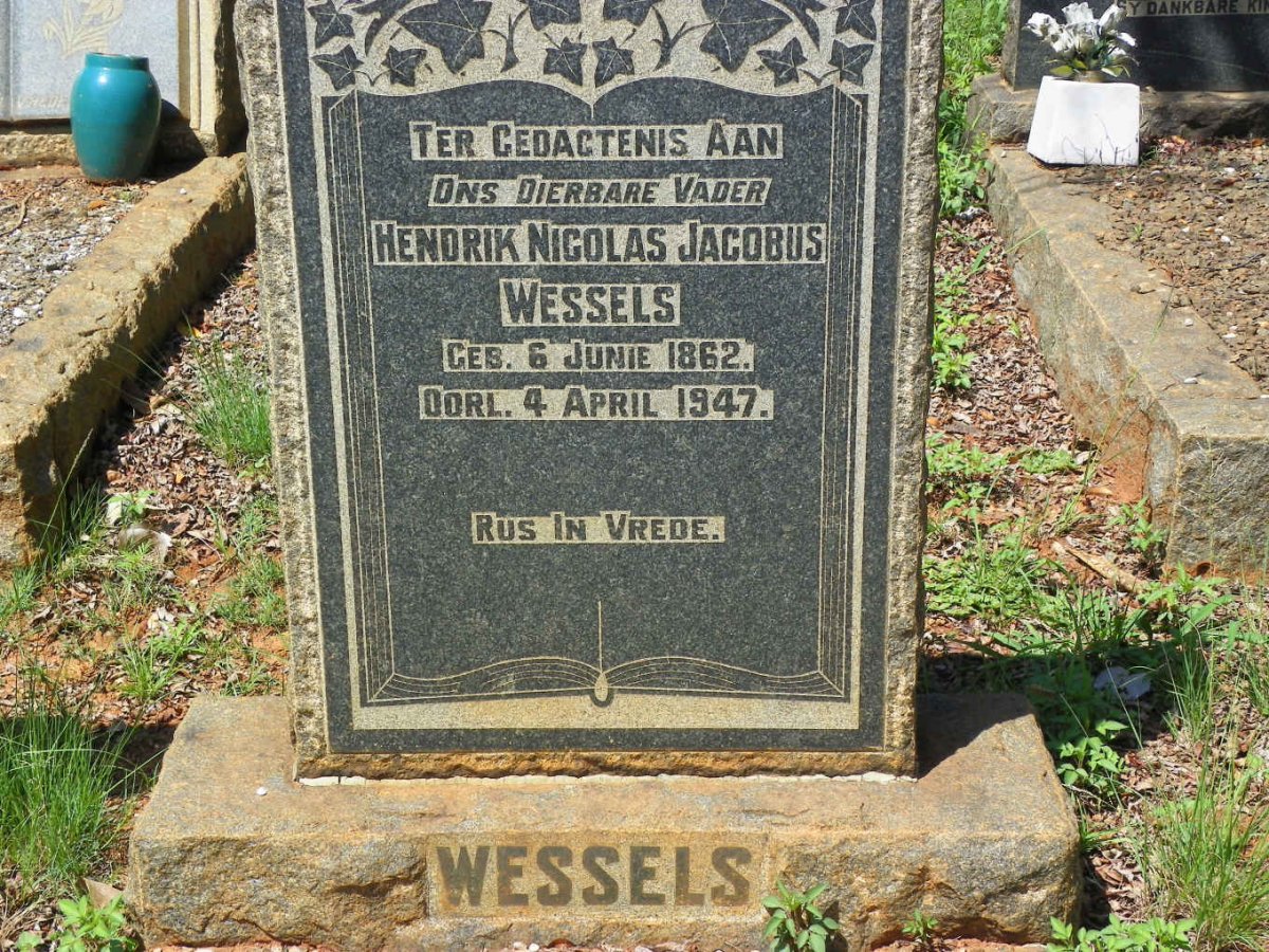 WESSELS Hendrik Nicolas Jacobus 1862-1947