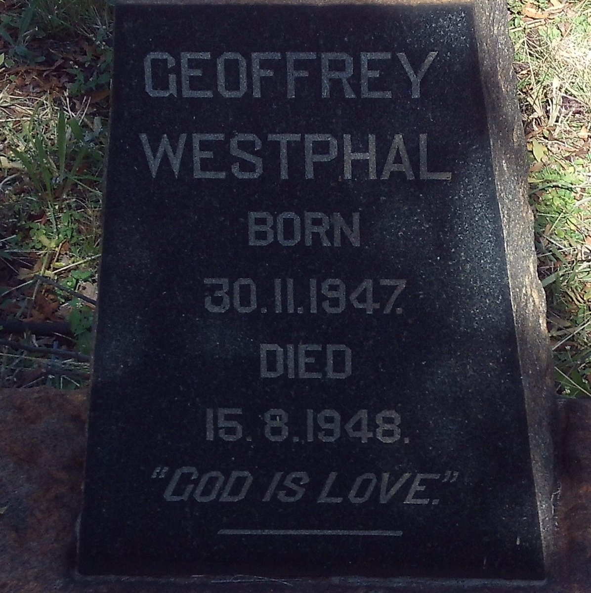 WESTPHAL Geoffrey 1947-1948