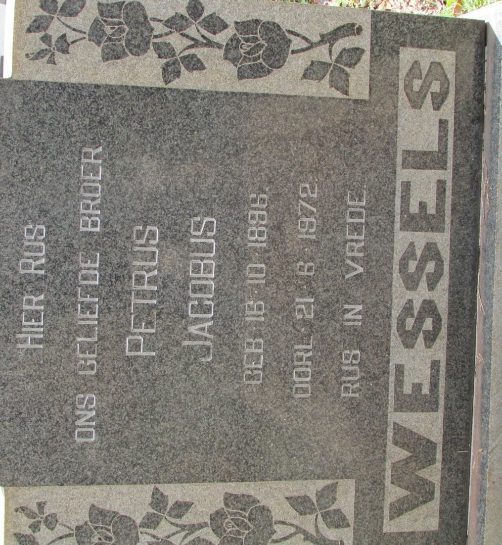WESSELS Petrus Jacobus 1896-1972