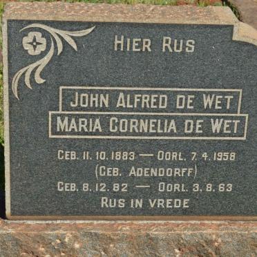 WET John Alfred, de 1883-1958 &amp; Maria Cornelia ADENDORFF 1882-1963