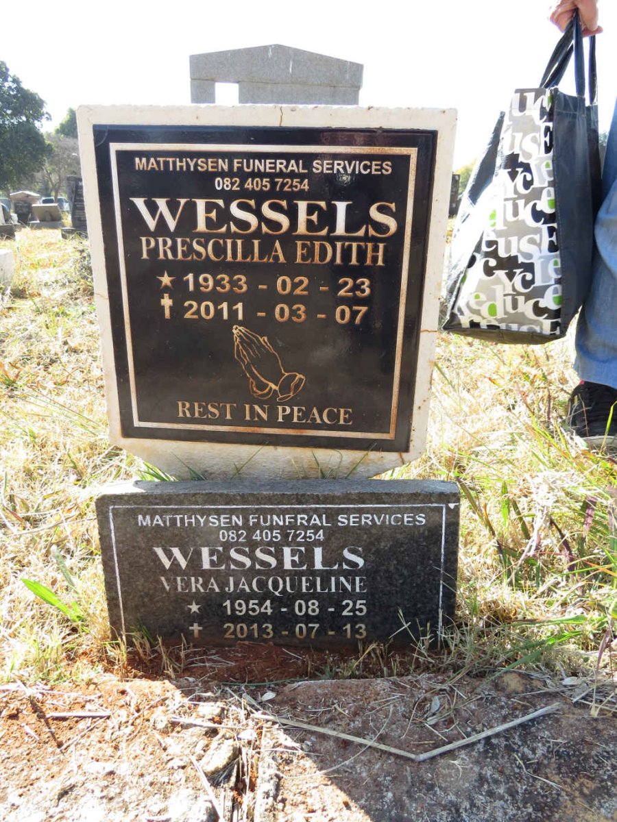 WESSELS Prescilla Edith 1933-2011 :: WESSELS Vera Jacqueline 1954-2013