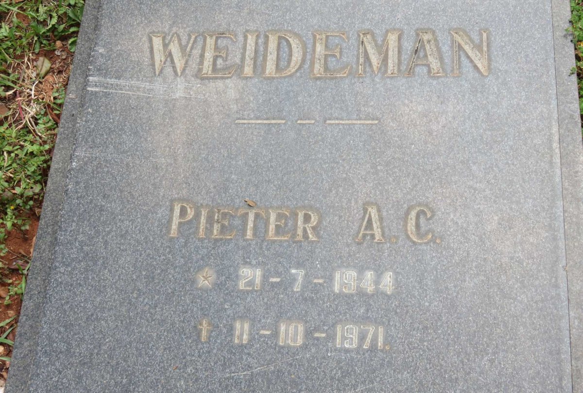 WEIDEMAN Pieter A.C. 1944-1971