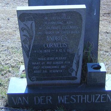 WESTHUIZEN Andries Cornelis, van der 1920-1987